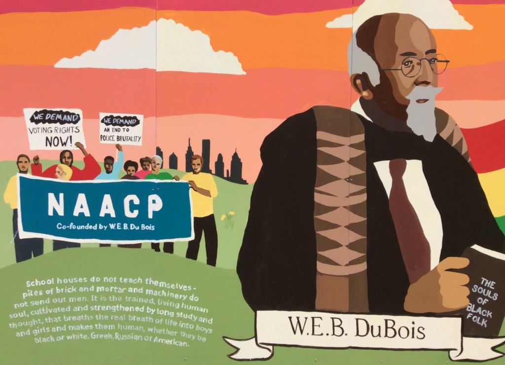 Mural honoring W.E.B. Du Bois in downtown Great Barrington, MA.